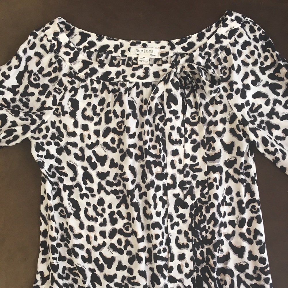 White House Black Market Silk Blouse, Leopard